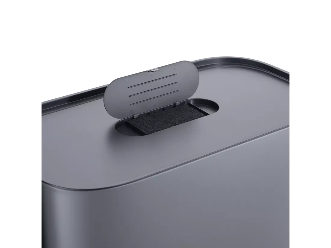 SVITA MLT2X30 Poubelle à pédale 60l 2 compartiments avec couvercle gris