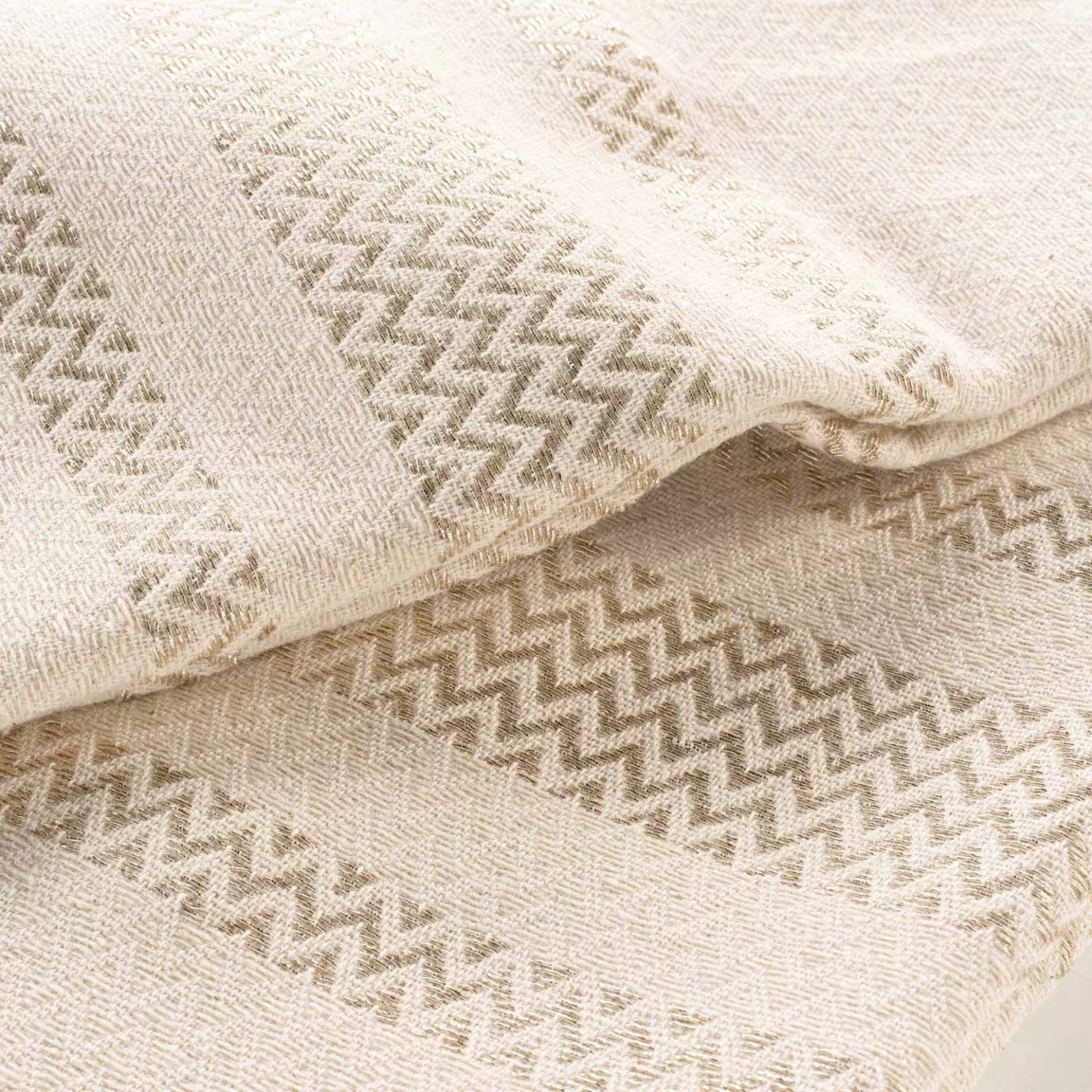 Plaid coton (125 x 150 cm) Doreline Ecru