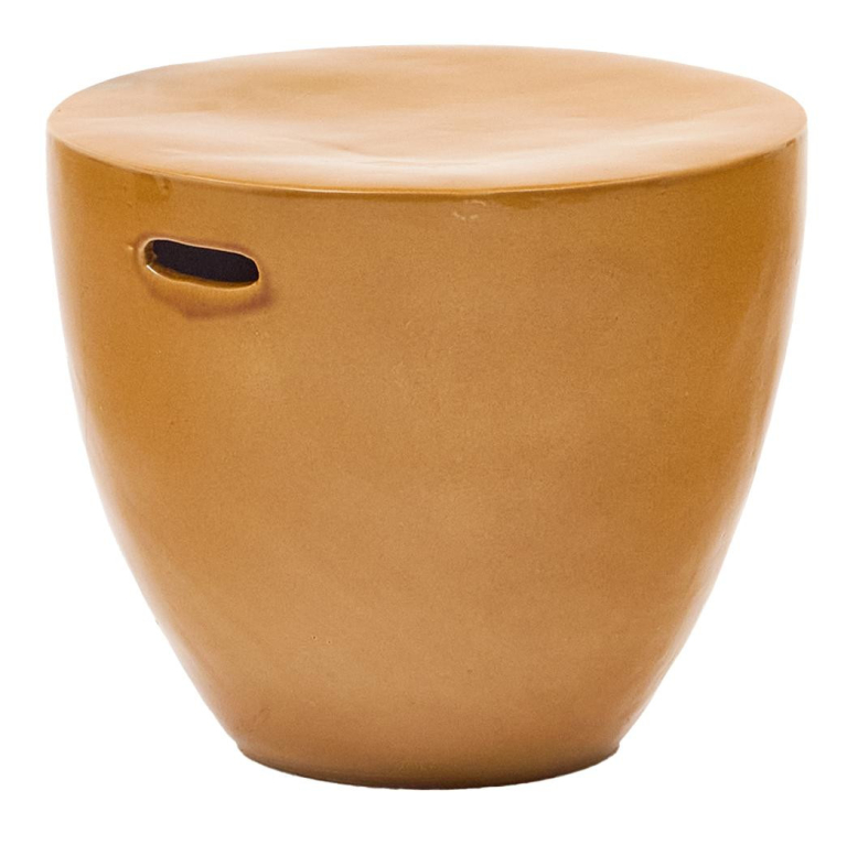Kave Home Mesquida bijzettafel keramiek mustard
