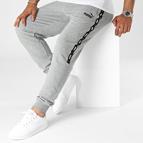 Pantalon Jogging A Bandes 847388 Gris Chiné