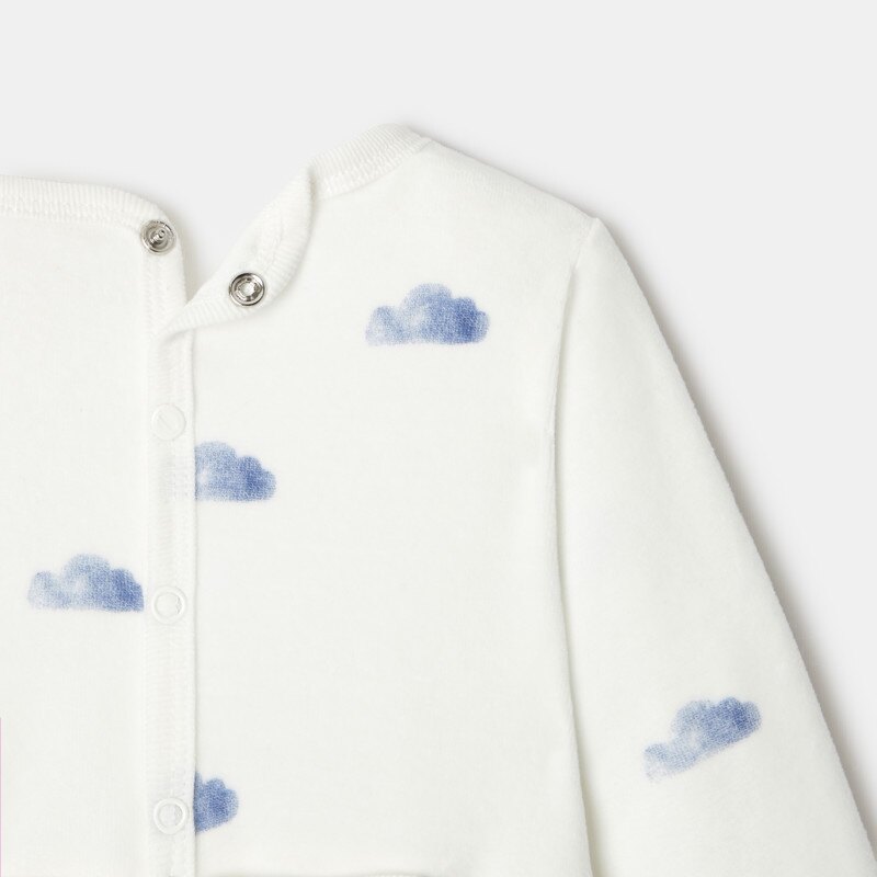 Dors-bien en velours impression nuages blanc mixte Absorba Blanc