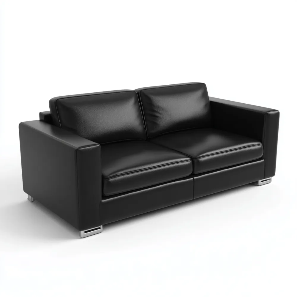 2-Sitzer Sofa Kunstleder 150x80x85 cm - Schwarz - Modernes Design