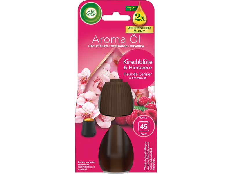 Air Wick Duftspender Nachfüller Kirschblüte und Himbeere 20 Aroma-Öl Diffusor, Nachfüller Kirschblüte und Himbeere