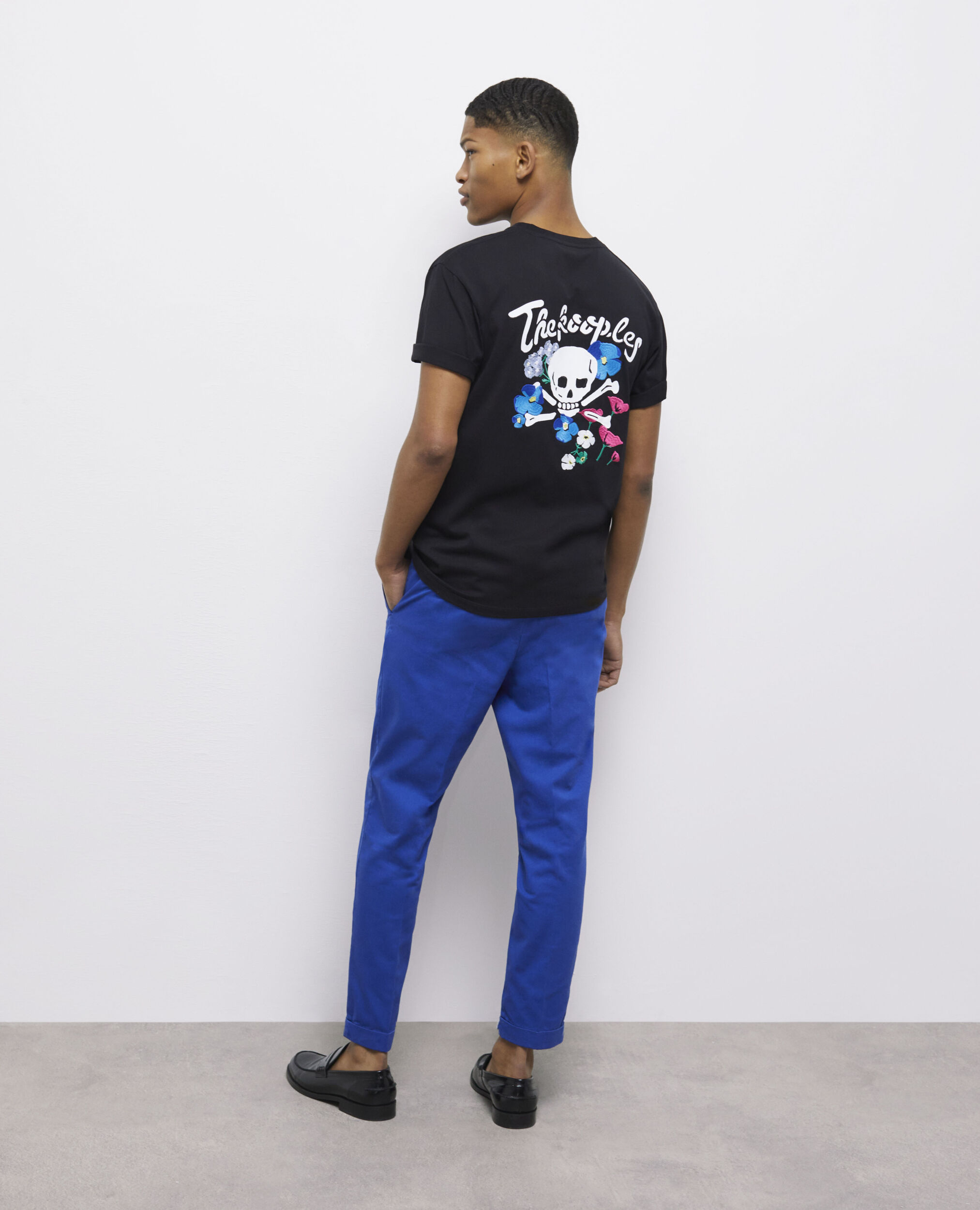 Pantalon bleu en coton