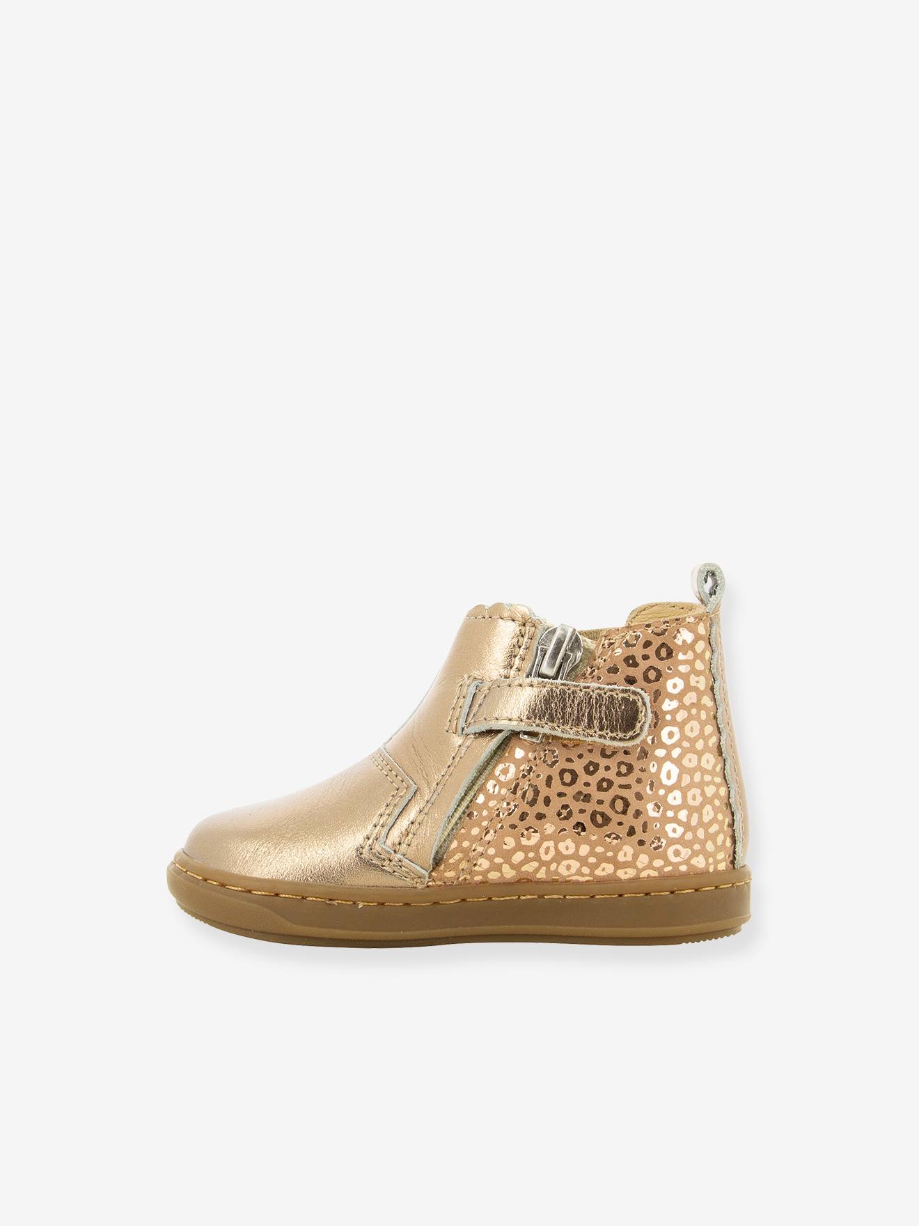 Sapatinhos de bebê Bouba Jodzip Laminato SHOO POM® em cobre iridescente