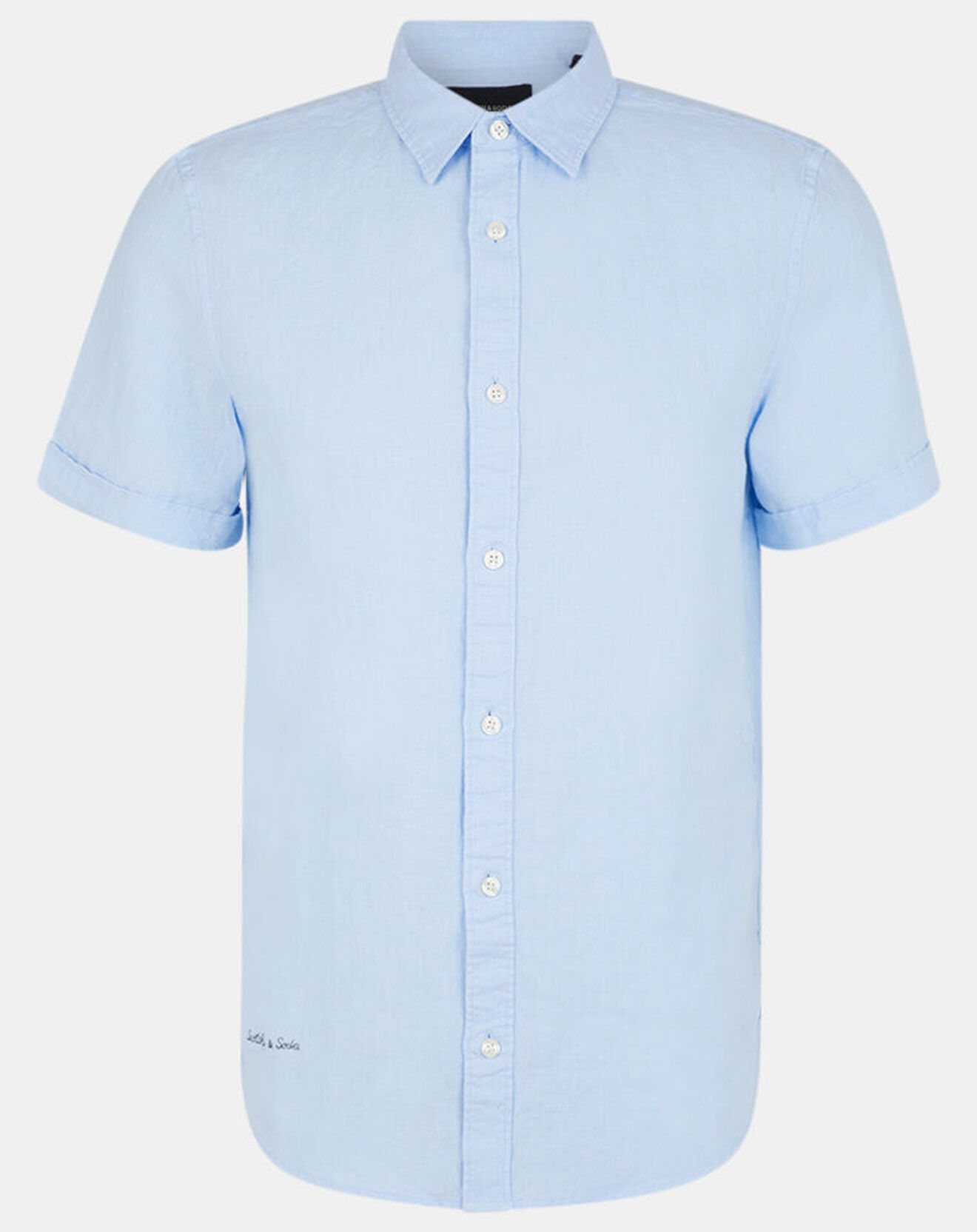 Scotch & Soda Chemise 100% Lin Regular Fit bleu ciel