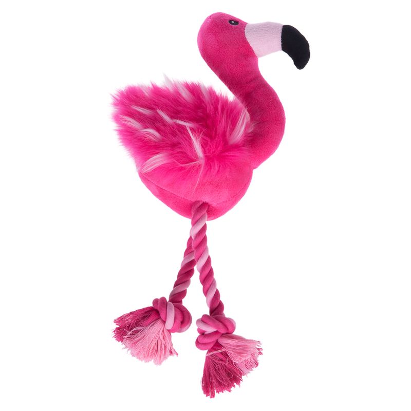 Jouet avec corde, Flamant rose