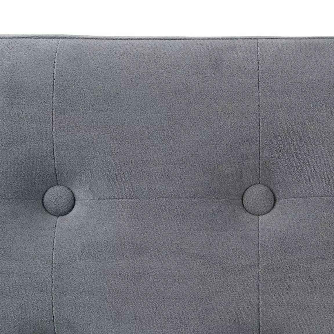 Pouf de rangement double Lysandre Velours Gris