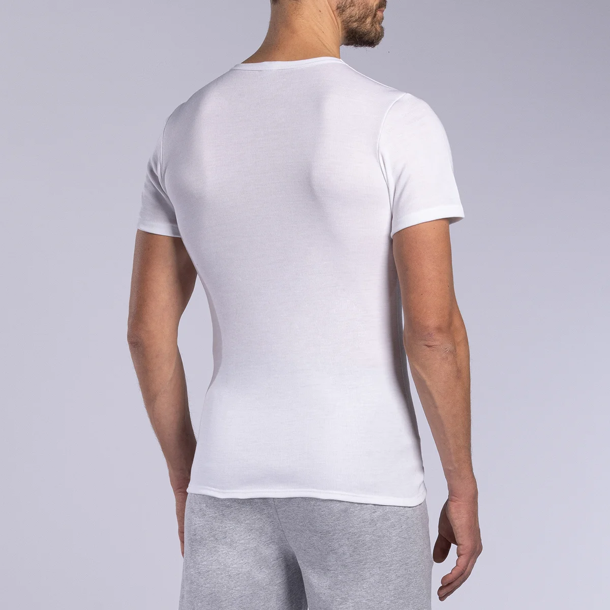 T-shirt manches courtes thermique homme blanc cassé