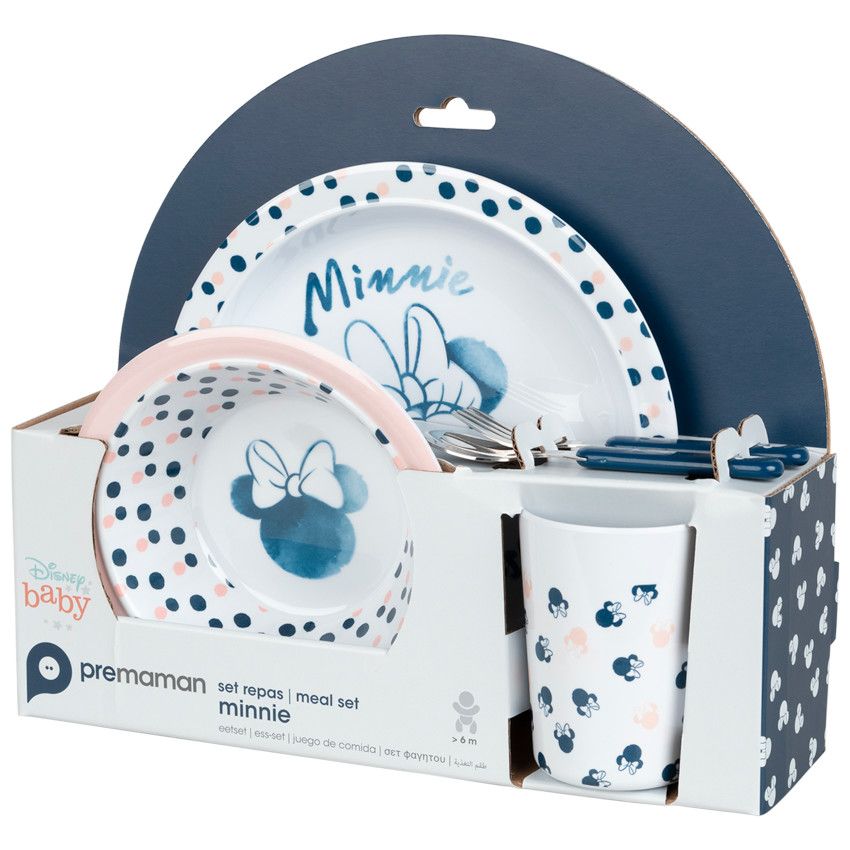 Coffret repas 5 pièces - Minnie Disney - Ecru