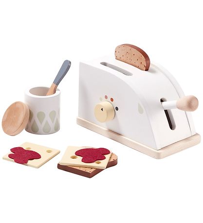 Kids Concept Toaster m. Tilbeh?r - Tr? - Hvid