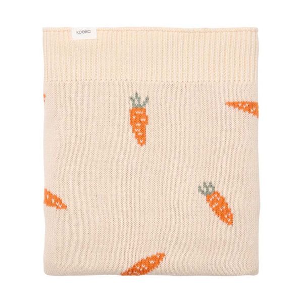 Koeka I Carrot A Lot Ledikantdeken - Maat 100 x 140 - Milky