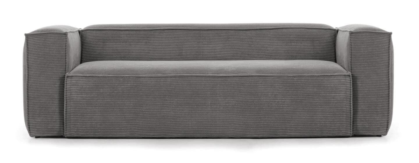 Kave Home Sofa 2-Sitzer BLOK Cord grau
