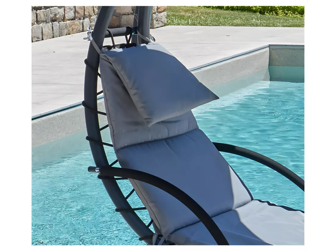 BENDIGO - Transat de jardin suspendu - Gris Anthracite