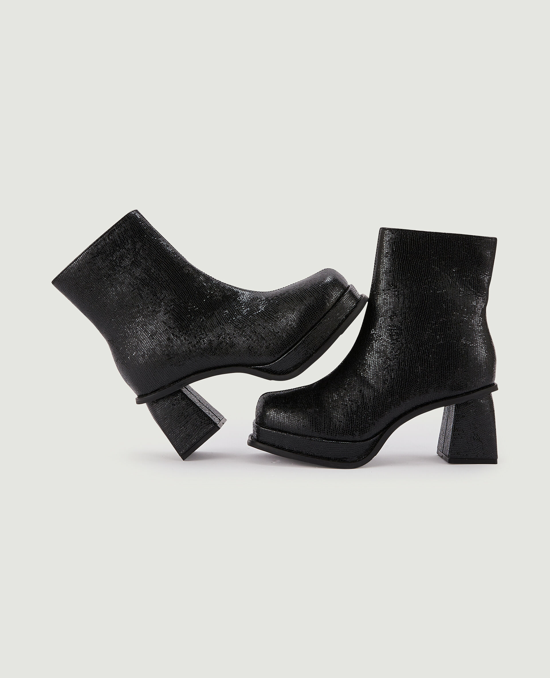 Bottines irisées à talon - Noir