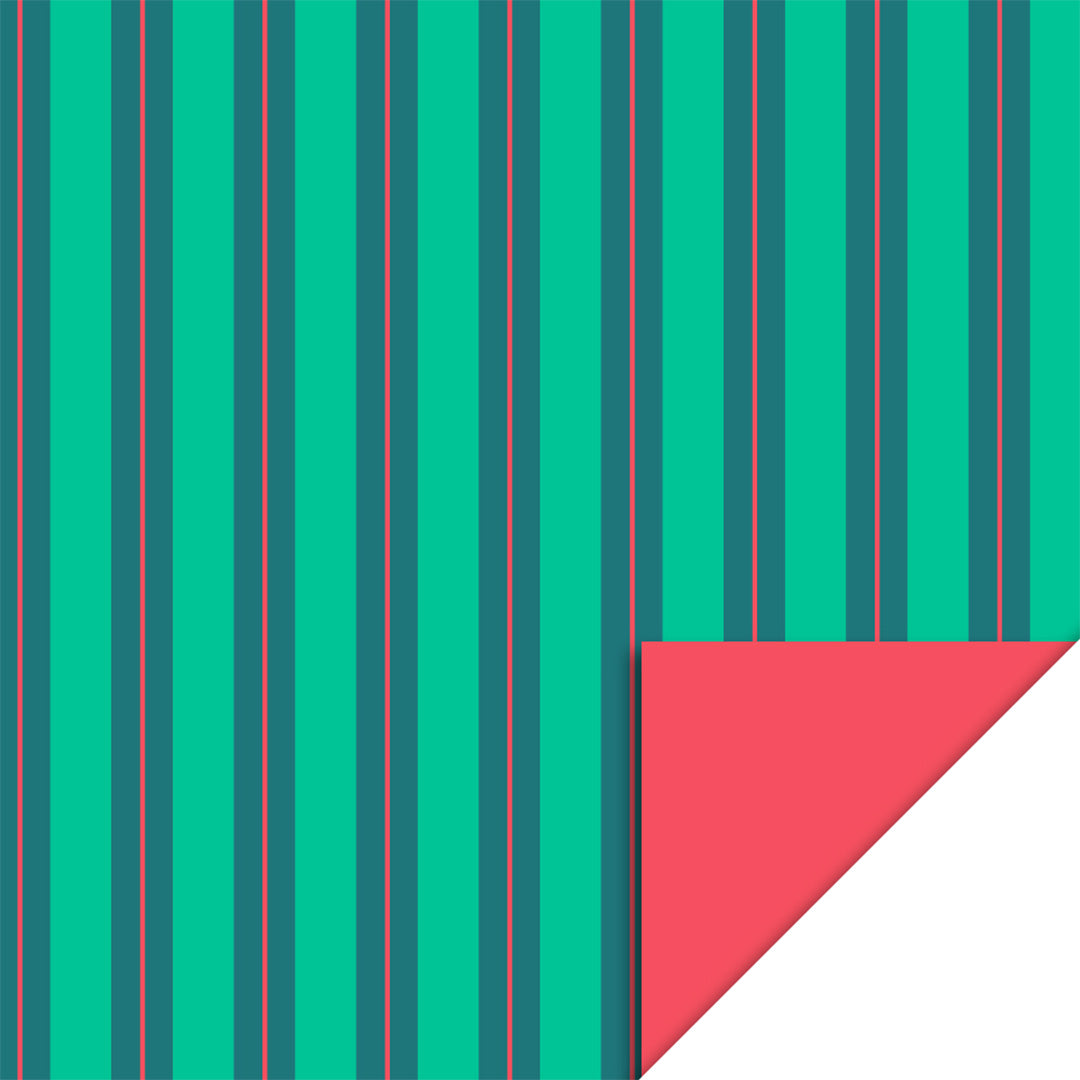 house of products inpakpapier stripe chalk green - red - 3 m