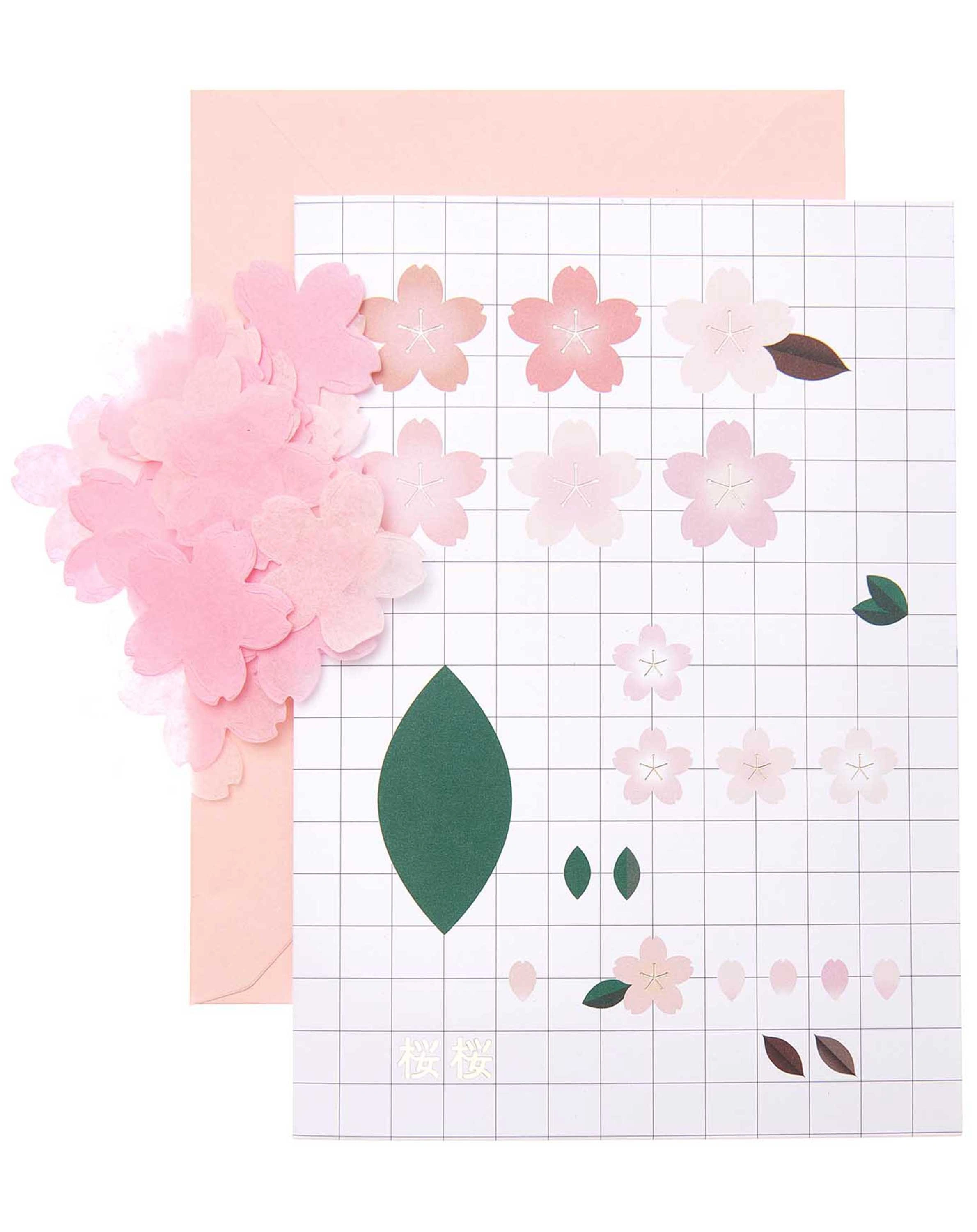 Grußkartenset DIY SAKURA SAKURA 4-teilig in rosa