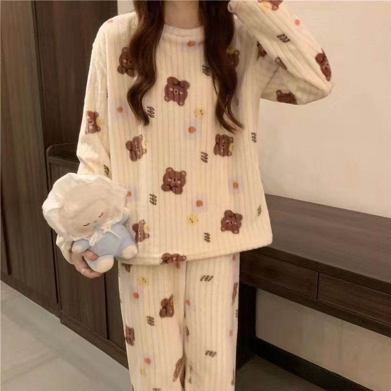 Fabricino - Set: Pyjamatop met lange mouwen en print + broek