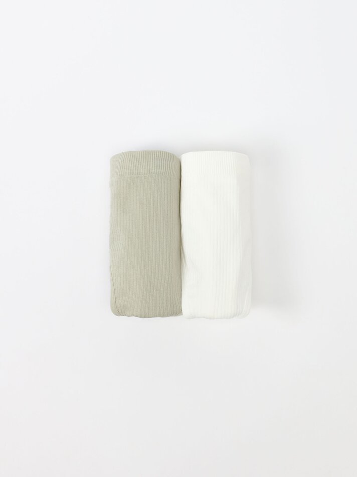 Conjunto de 2 Calcinhas Fio Dental Caneladas Sem Costura - Verde Claro