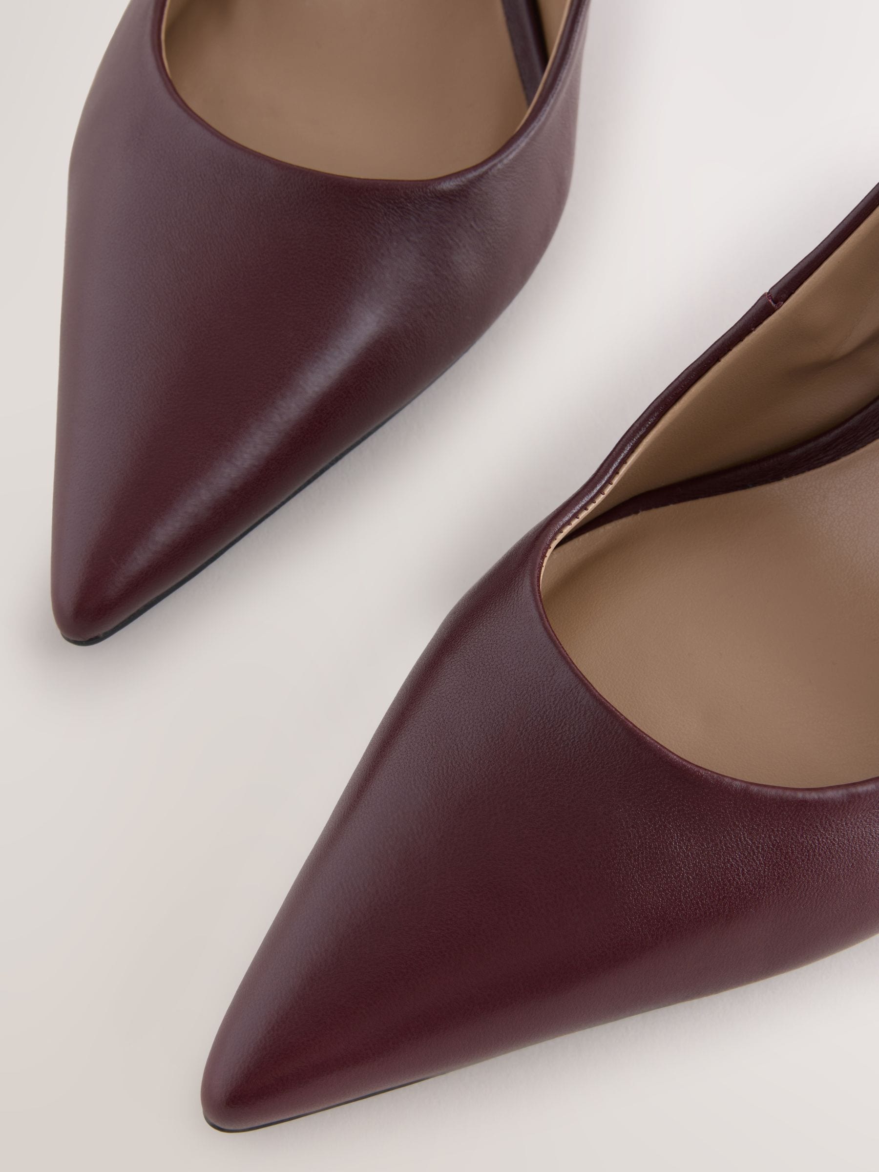 Bordeauxrood - Leren mid-court pumps