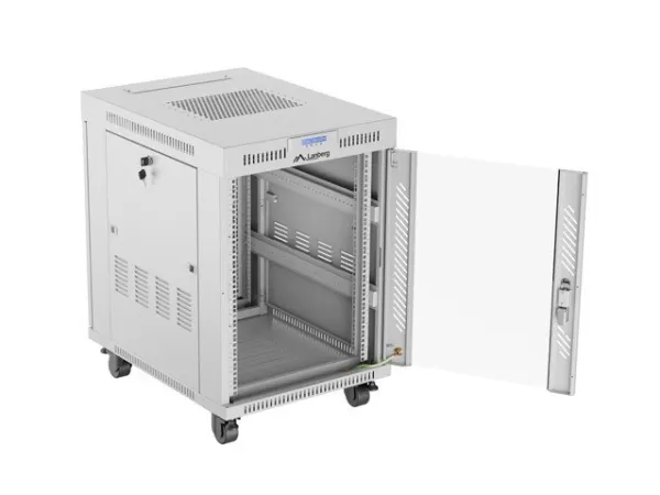 Lanberg - Rack kabinet - flad pakke - med 6 køleblæsere - fritstående - RAL 7035, grå - 15U - 19