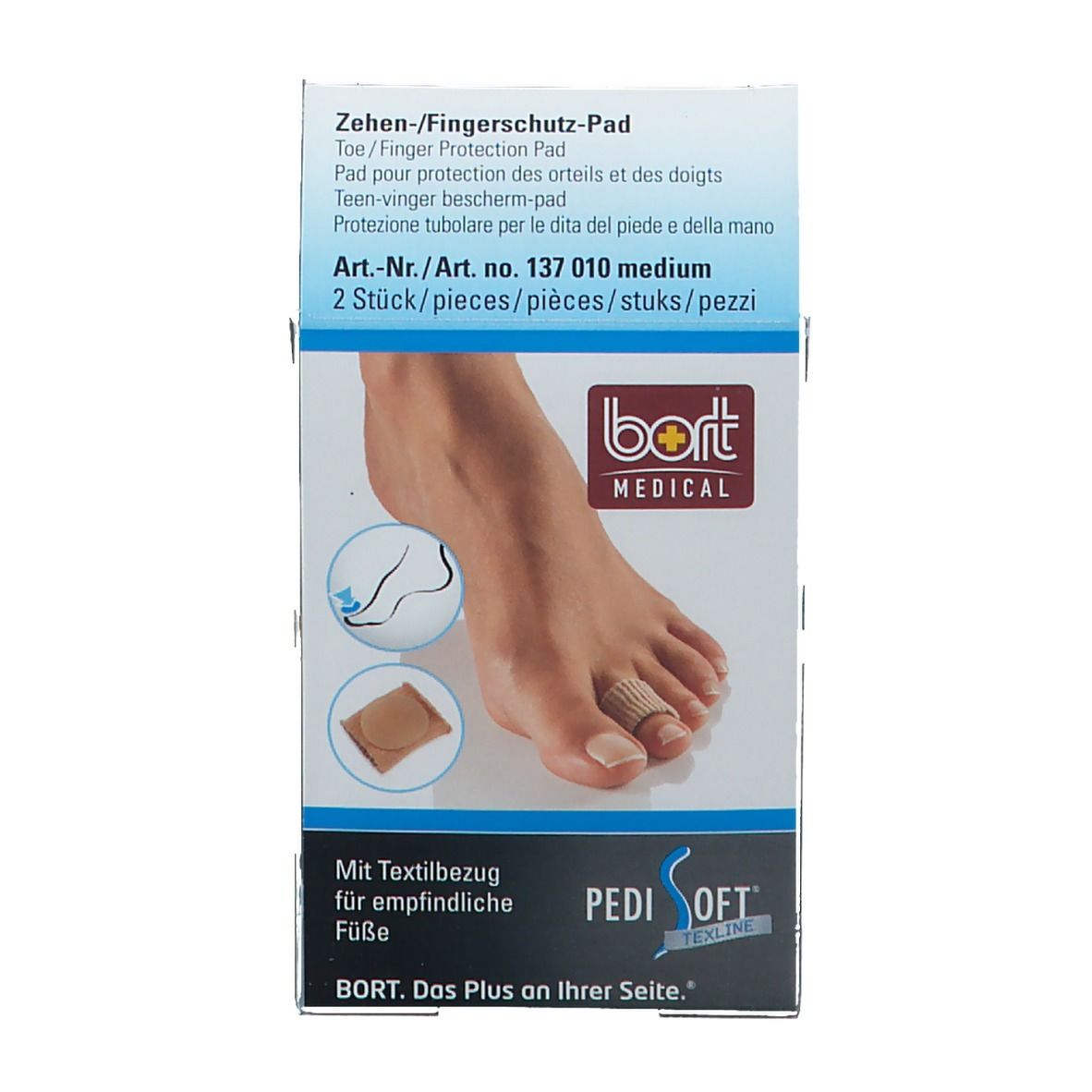 BORT PediSoft® TexLine Zehen-/Fingerschutz-Pad Gr. M