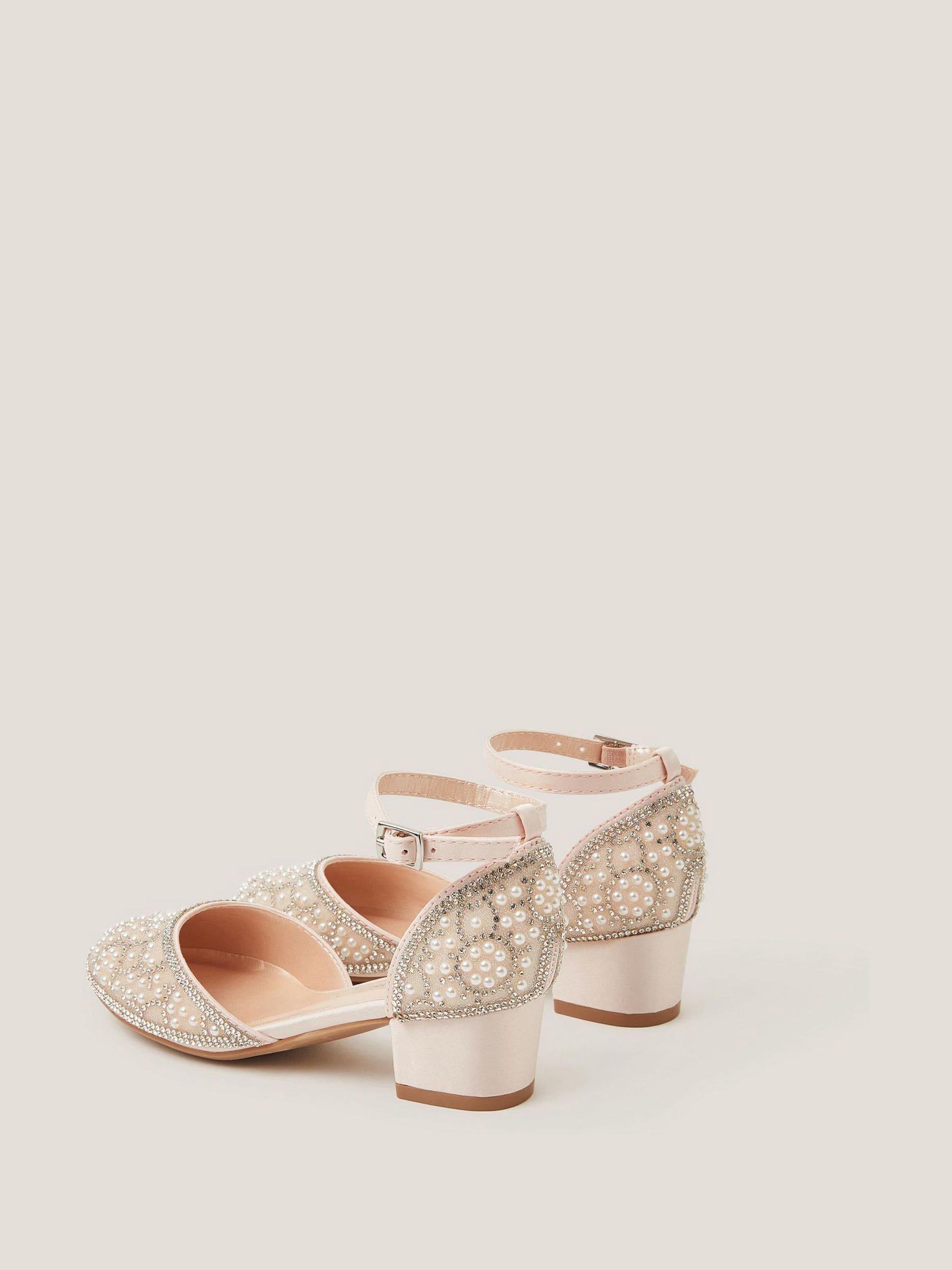 Monsoon Diamanté Pearl Closed Toe Heels Shoes