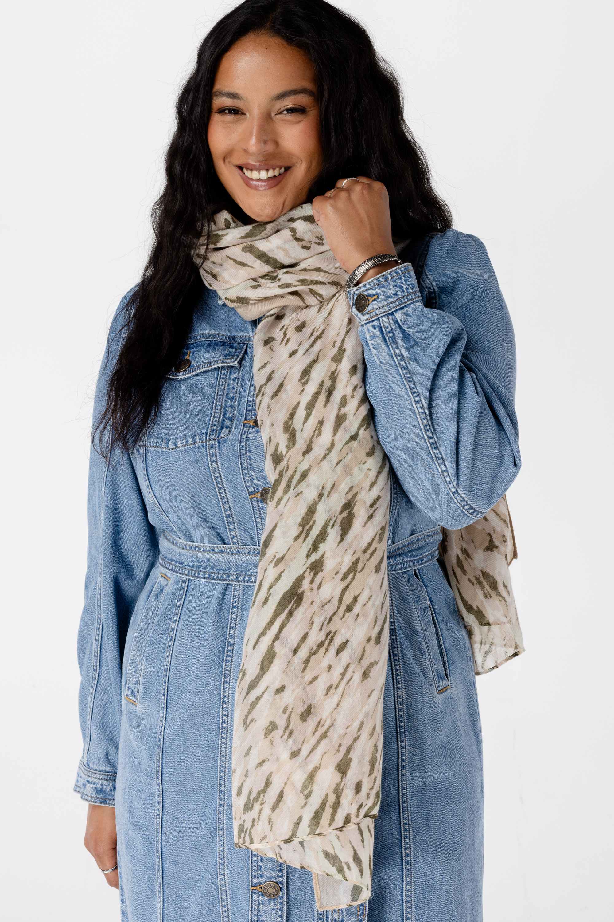 Sjaal met print Multi Mint