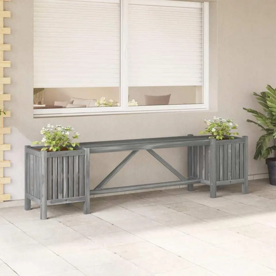 vidaXL - Tuinbank - Grijs - Acaciahout - 150 x 30 x 40 cm