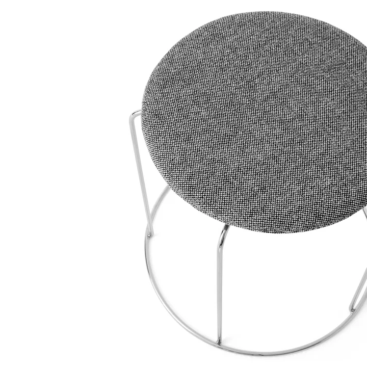 &Tradition - Wire Hocker mit Sitzauflage VP11, Edelstahl / blau (Kvadrat Hallingdal 723)