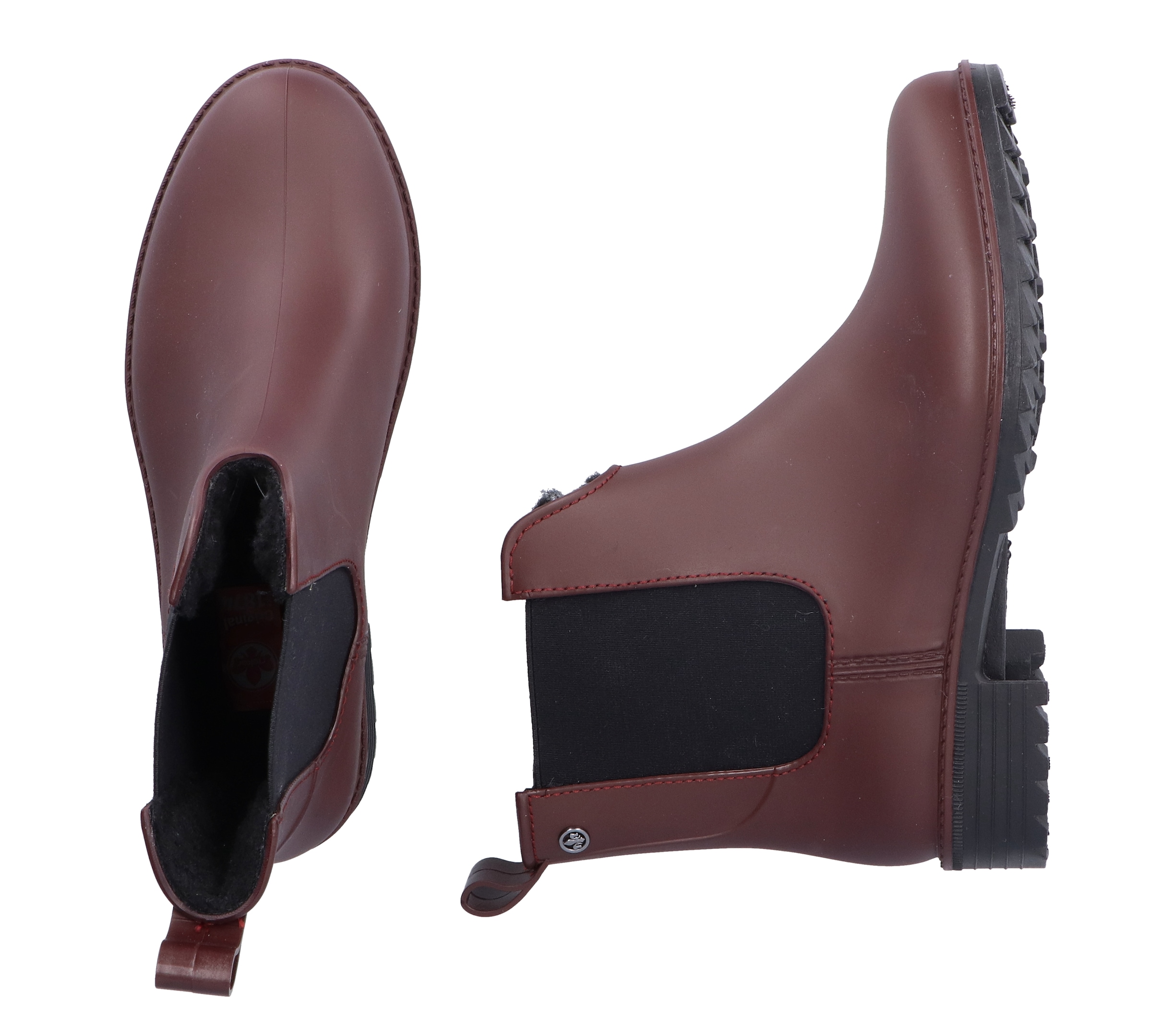 Rieker Chelseaboots  , Gummistiefelette, Schlupfboots, Blockabsatz, zum Reinschlüpfen