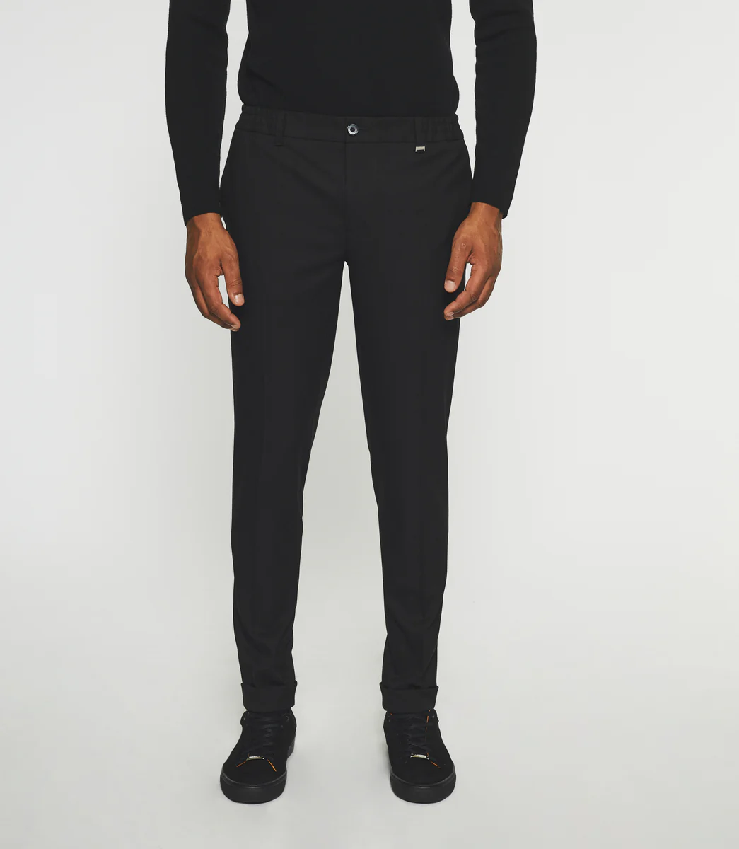 Pantalon chino taille élastique noir VAMBO