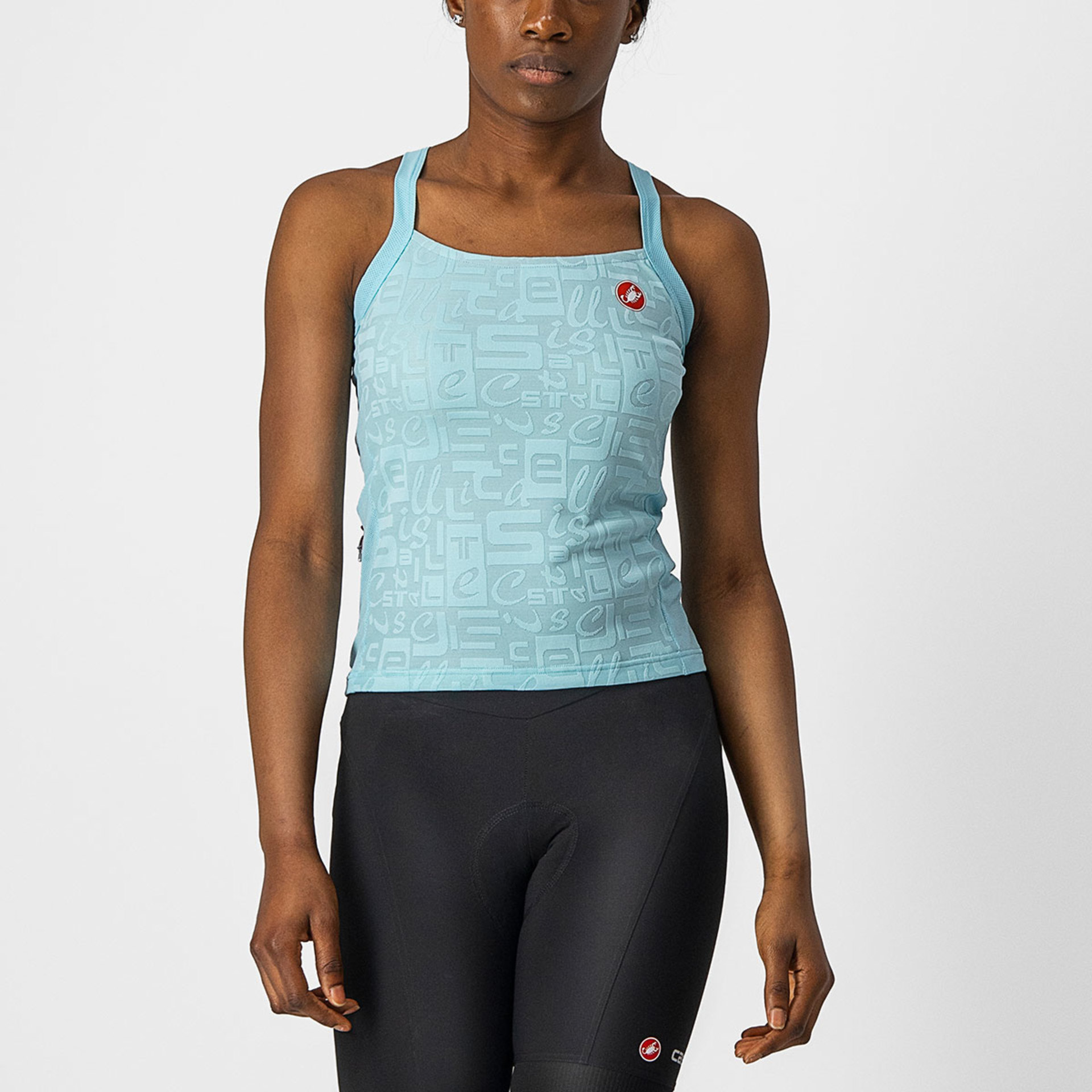 Castelli Promessa Jacquard Bavette Fietsshirt Zonder Mouwen Blauw Dames