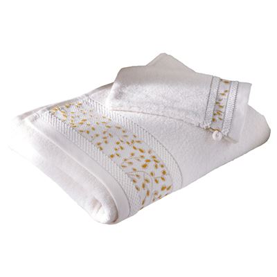 Linge de toilette liteau fleurs - 450 g/m²