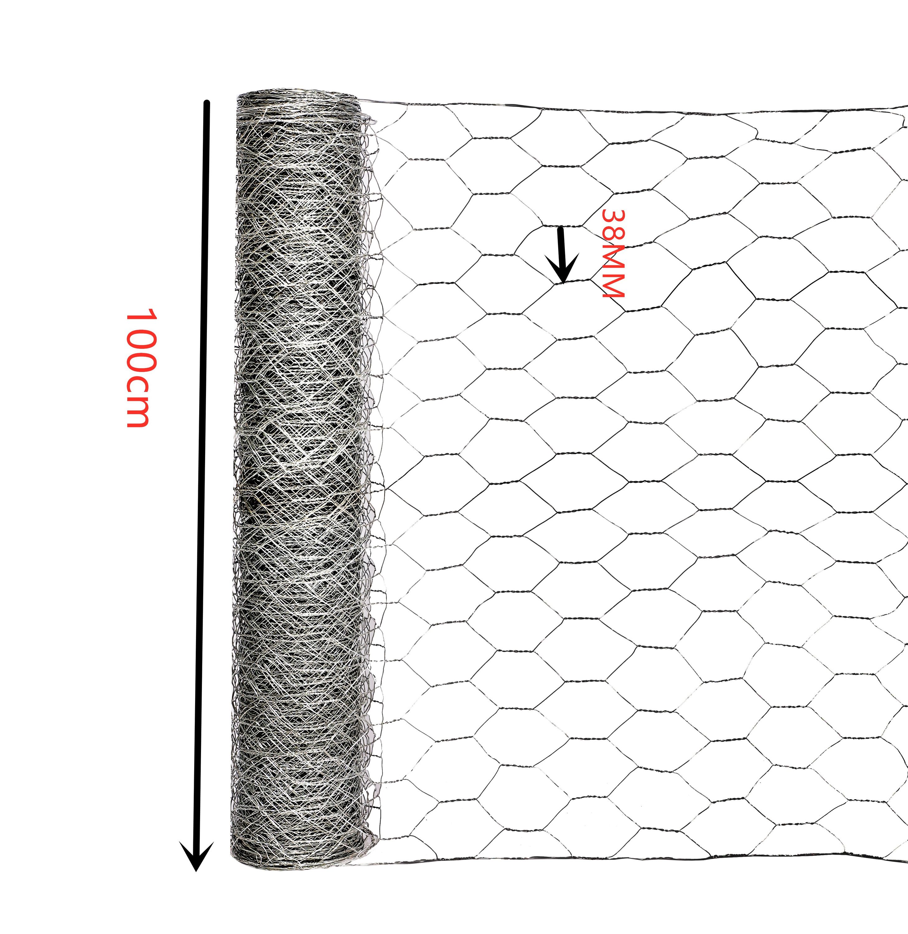 Maschendrahtzaun 3.8 cm sechseck 1 m x 25 m