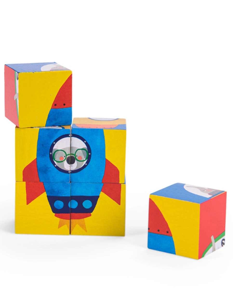 Würfelpuzzle POPIPOP 6-teilig in bunt
