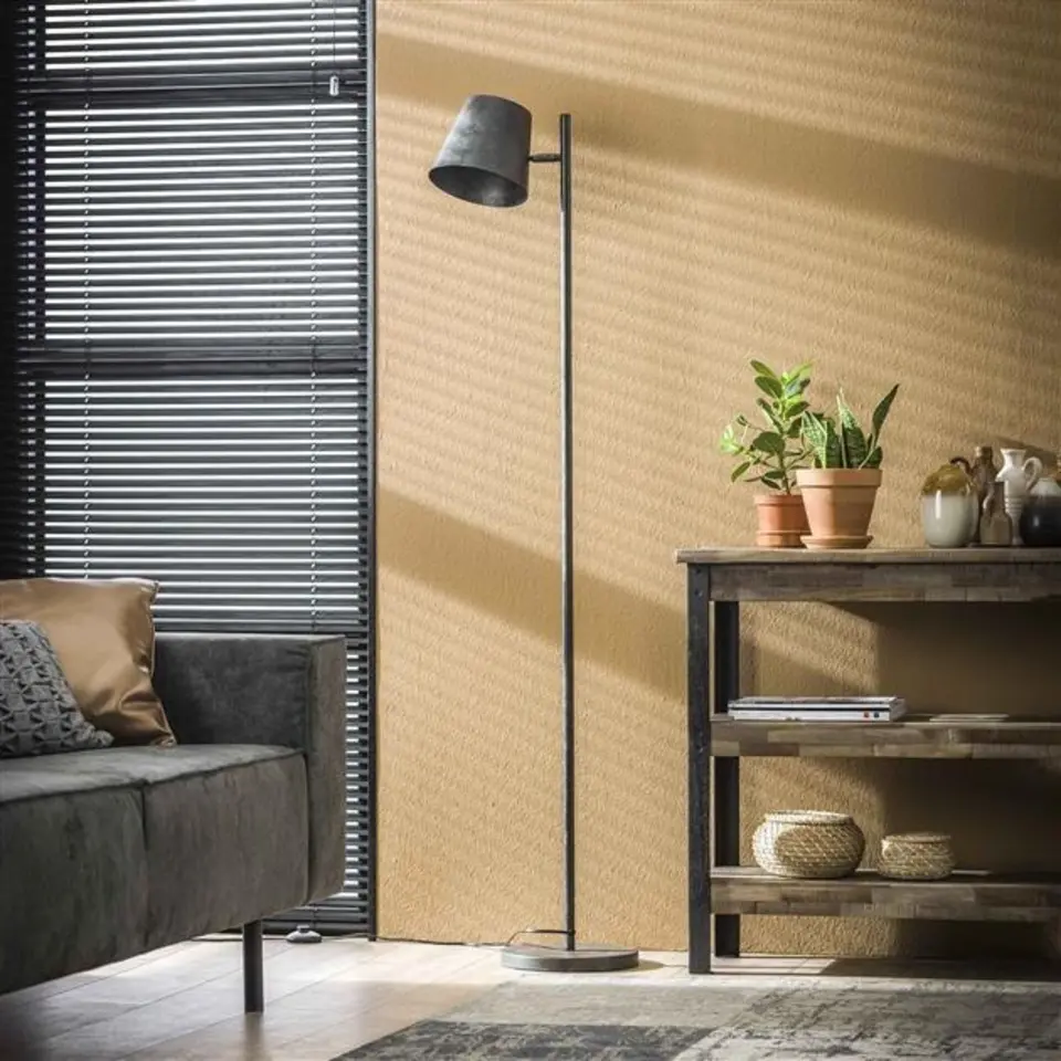 Industriële vloerlamp Sienna metaal antraciet - 157x37x157 cm - Metaal - Grijs