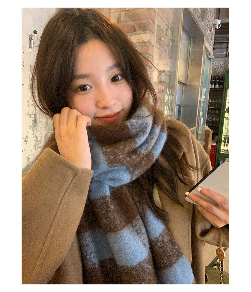 Combon - Sherpa Fleece geruite sjaal