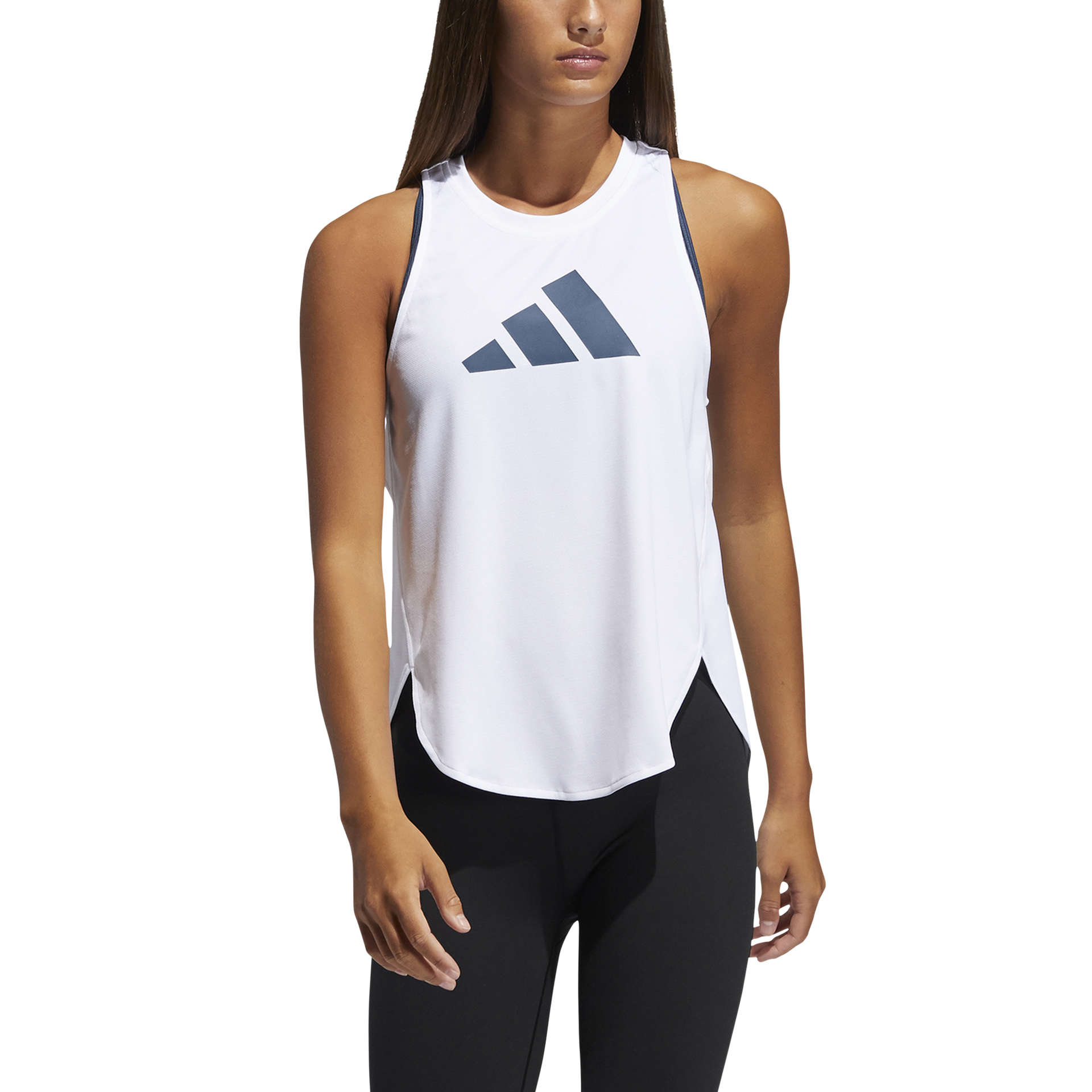 adidas Bos Logo Hardloopshirt Zonder Mouwen Wit Dames