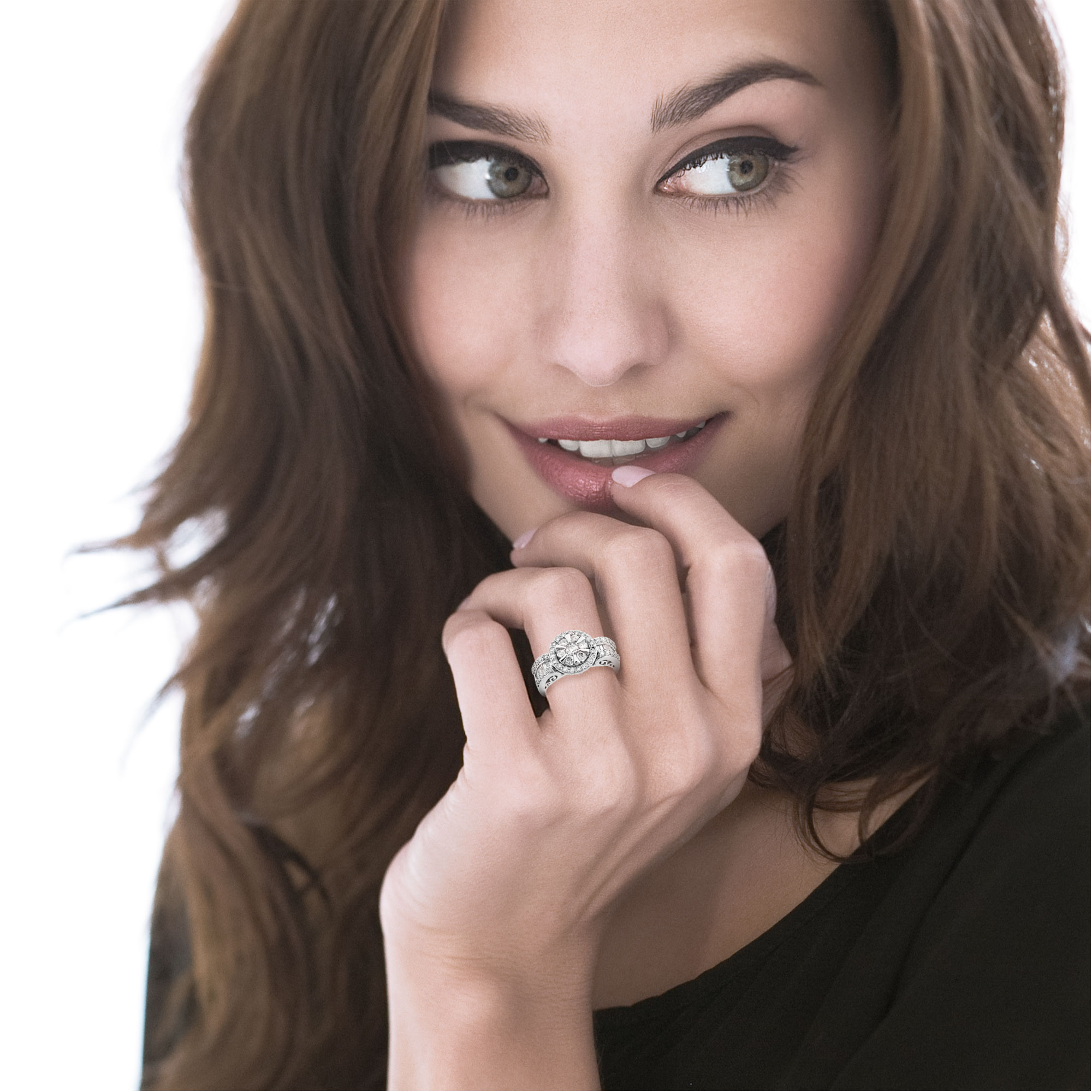 Bague or 750 blanc diamant 1,02 carat