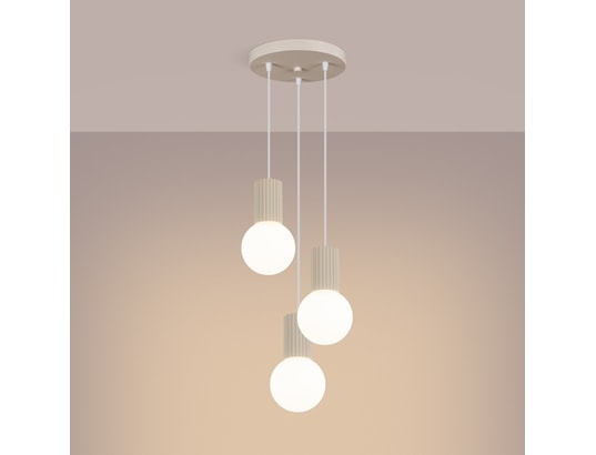 SOLLUX LIGHTING - Suspension Lampe suspendue halo 3p beige