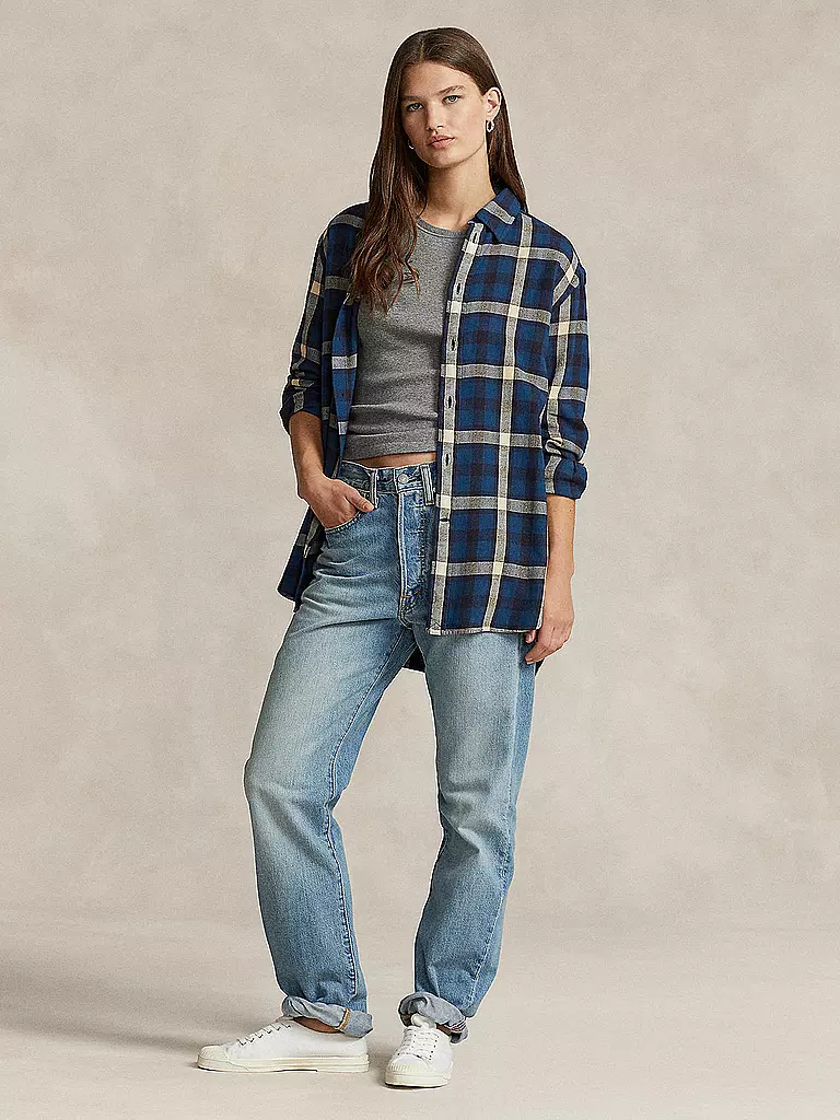 POLO RALPH LAUREN Flanellbluse blau