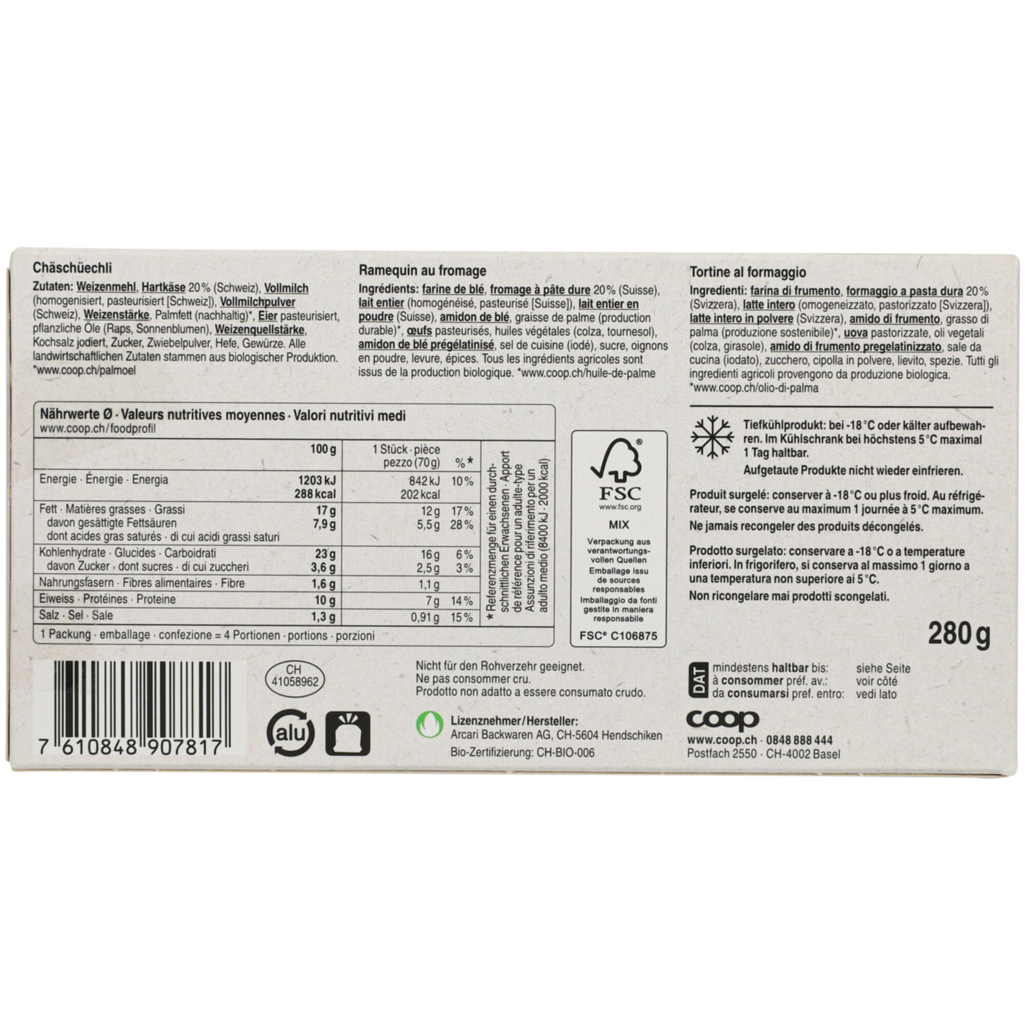 Naturaplan Bio Chäschüechli 4x70g