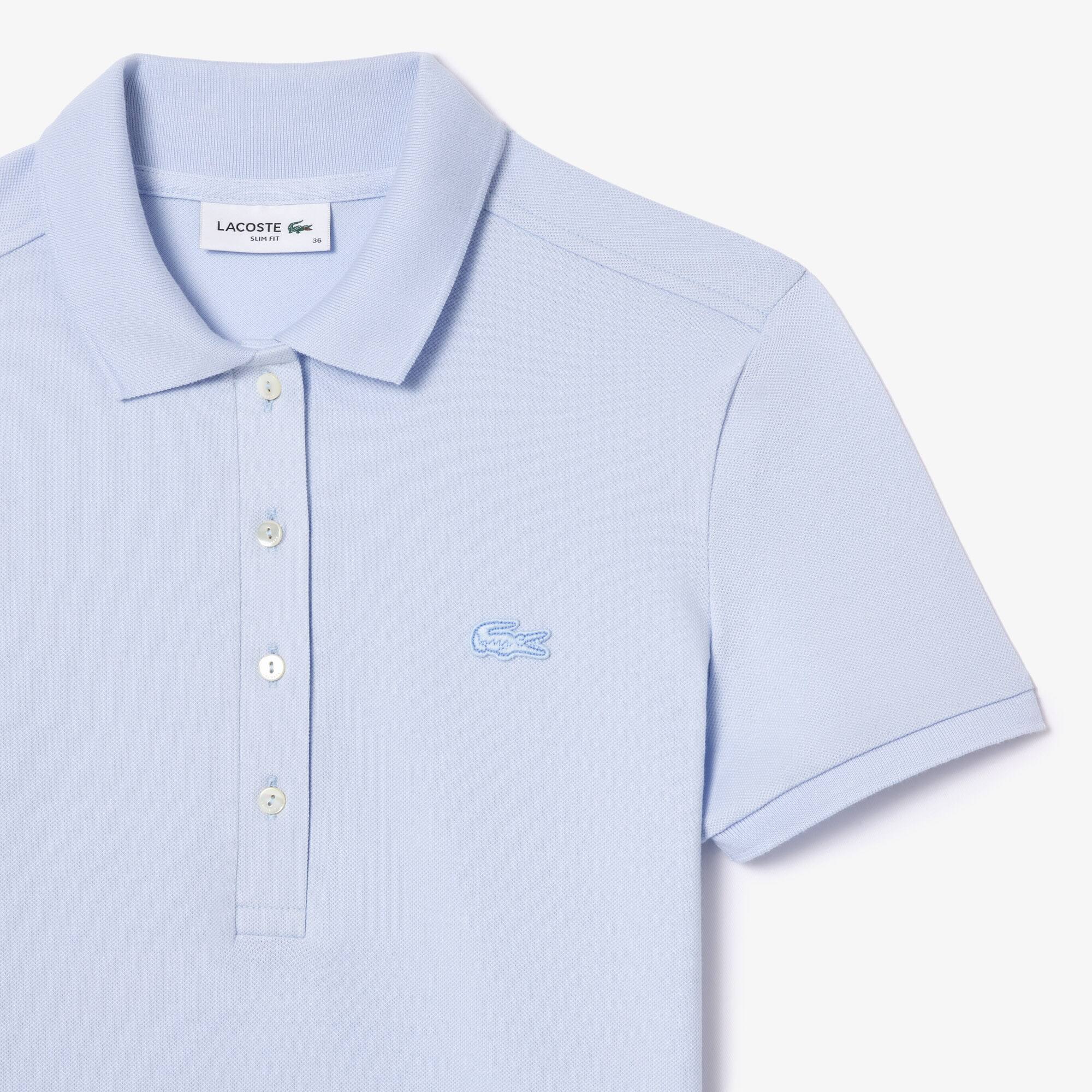Robe polo en piqué de coton stretch Robes & Jupes - Bleu - Lacoste - Femme