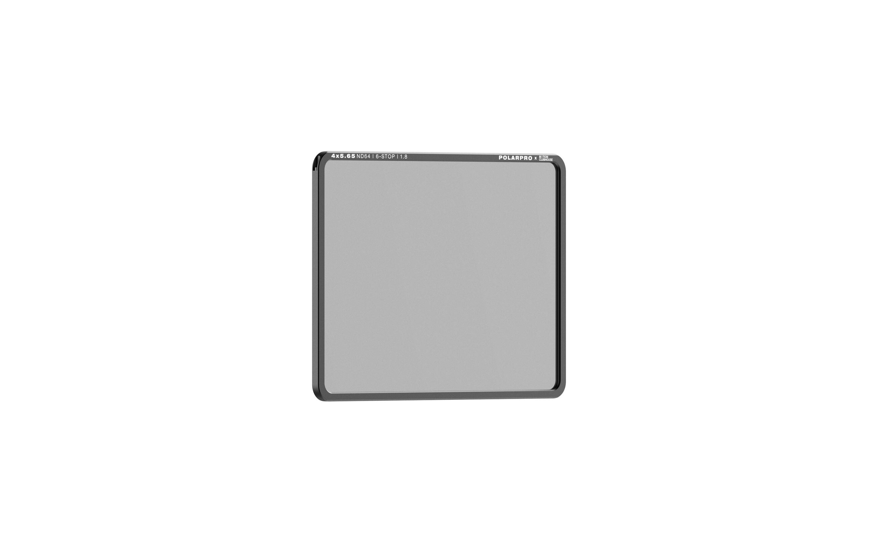 Graufilter ND64 4x5.65 Filter – Motion Clubhouse Edition<br>Vollständig ummantelte Filter mit massgefertigten CNC-Aluminium-Rahmen