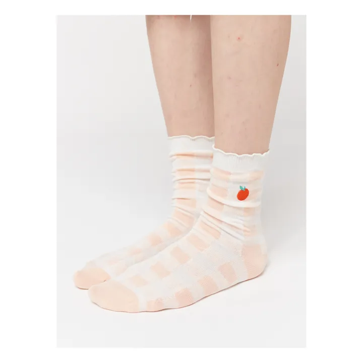 Bobo Choses Lot de 2 Chaussettes Vichy - Collection Femme  | Rose pâle