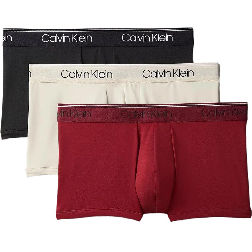 Calvin Klein Jeans X3 Boxers Bordeaux/Écru Homme Calvin Klein Jeans Low Rise Trunk 3