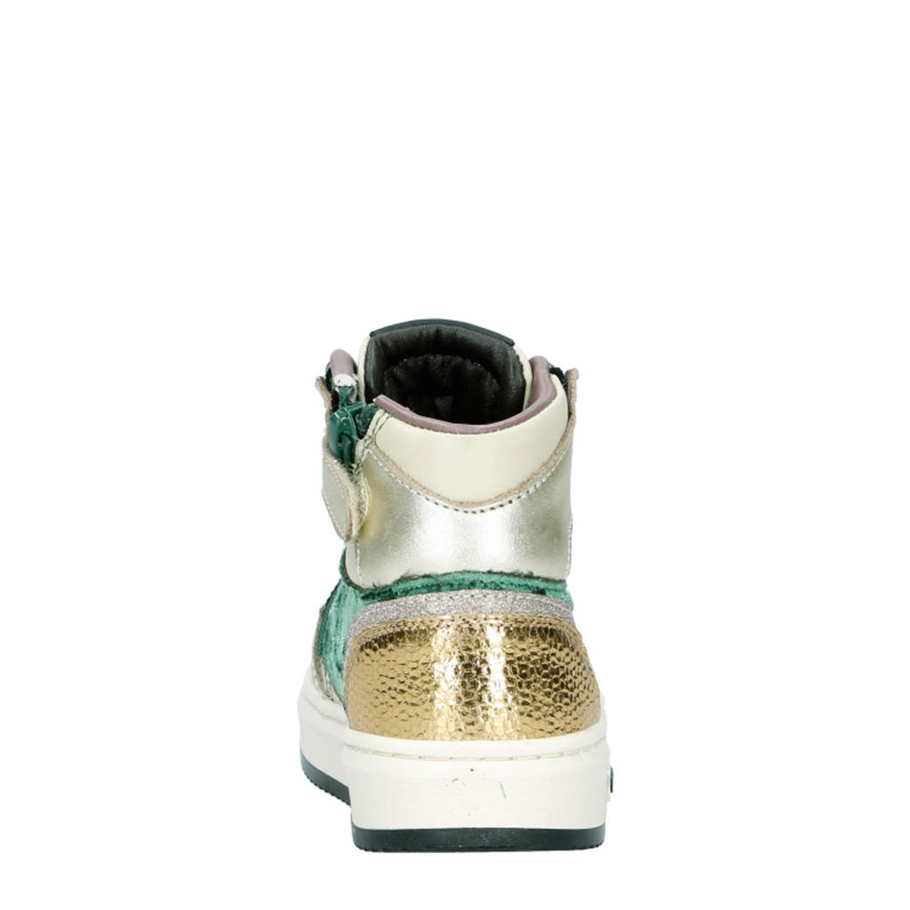 Pinocchio leren sneakers beige/groen