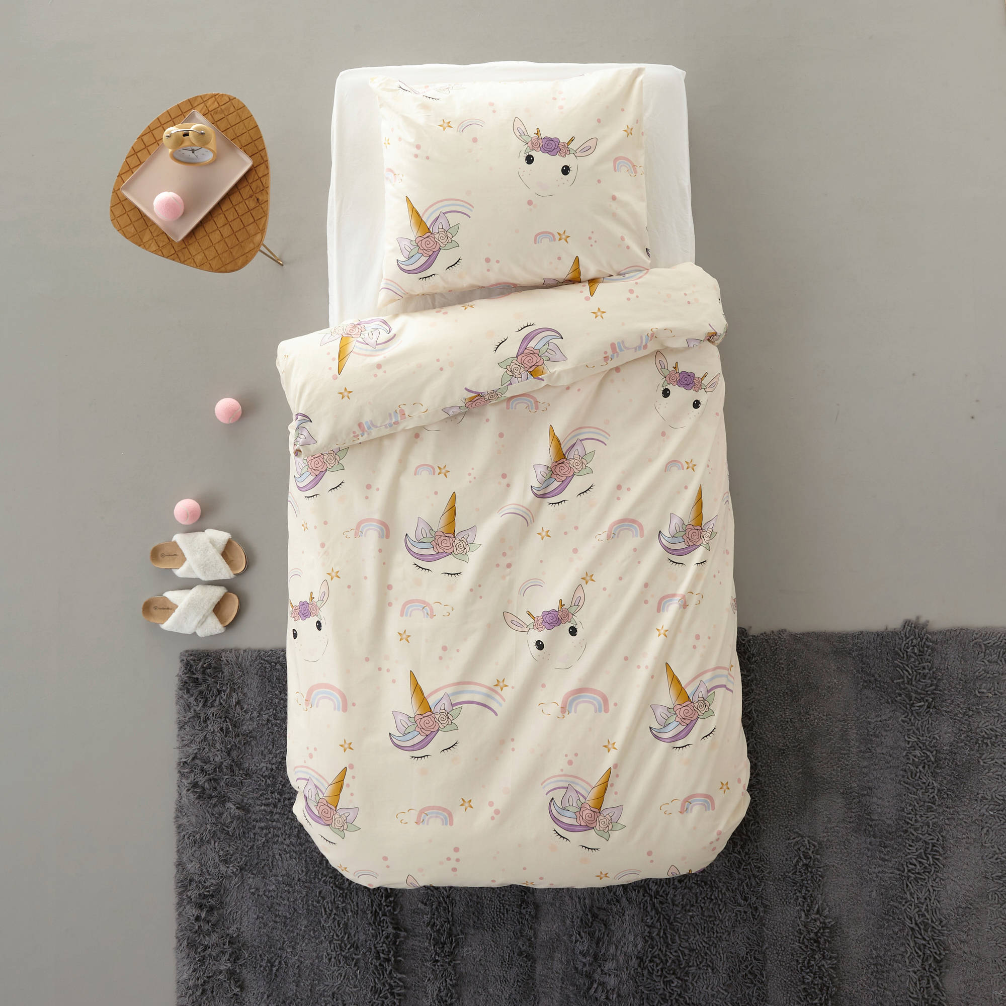 W polyester-katoenen dekbedovertrek kinderbed (120x150 cm)