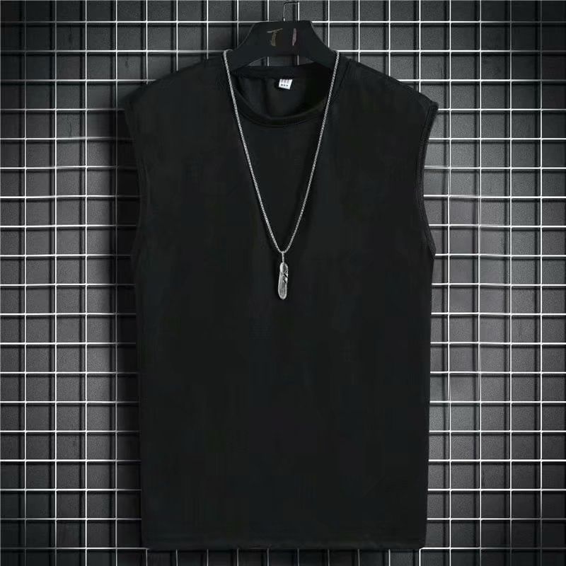Acritus - Tanktop met ronde hals en effen kleur